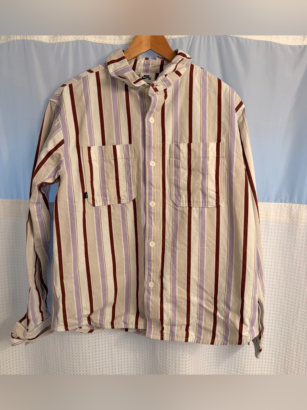Nike SB UNISEX Striped Button-Front Shirt size SMALL